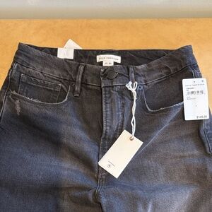 Good American Washed Black Straight Leg Jeans